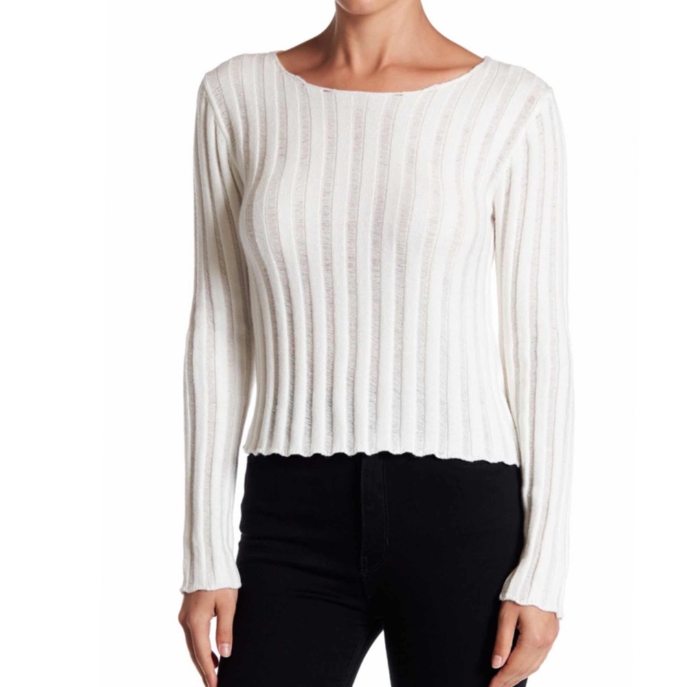 Textured Sweater in White
